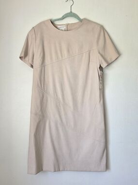 Worthington Beige Suede Look & Feel Neutral Shift Dress -Plus Size 16 New W/Tags